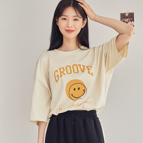 반에이크 여성용 그루브 반팔 티셔츠