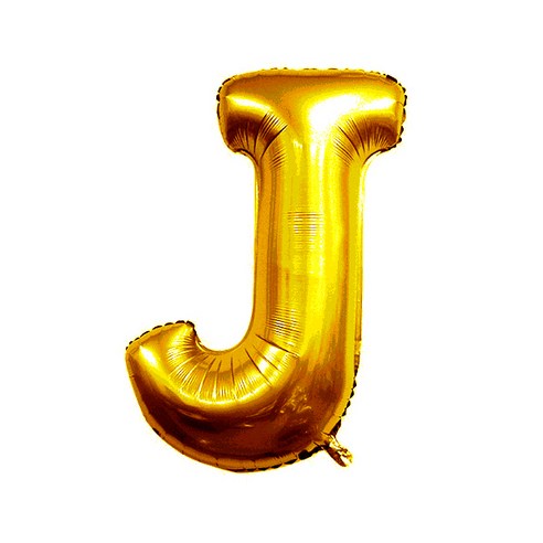 와우파티코리아 알파벳 J 풍선 소, 골드, 15개