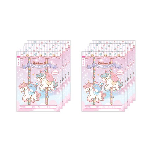 아이비스 여아용 국어 노트 8칸 초등 1-2 11578, 회전목마, 10개