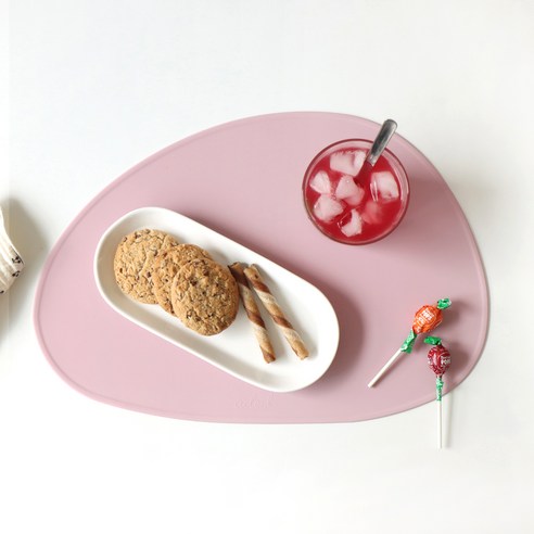 에이드엘 슬림 몽돌 실리콘 테이블매트 2p, 메이플, (38.6 x 26.7cm)