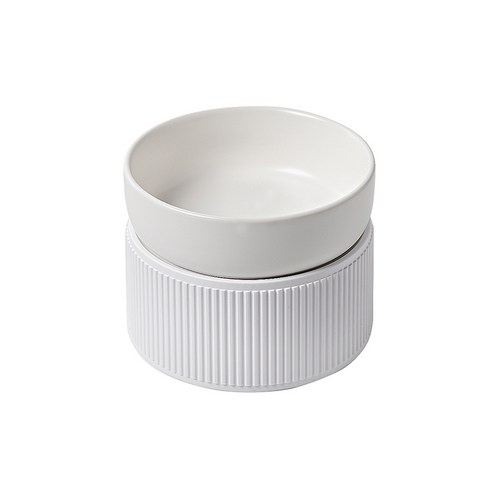 반려동물 세라믹 식기 오브제 싱글, 화이트, 1개