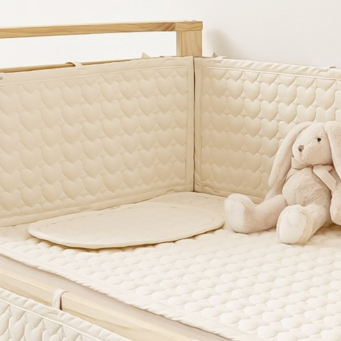 아이레빗 아기 순면 하트 침대 범퍼가드: 밤새 뒹굴뒹굴하는 아이에게 안전한 꿀잠을!