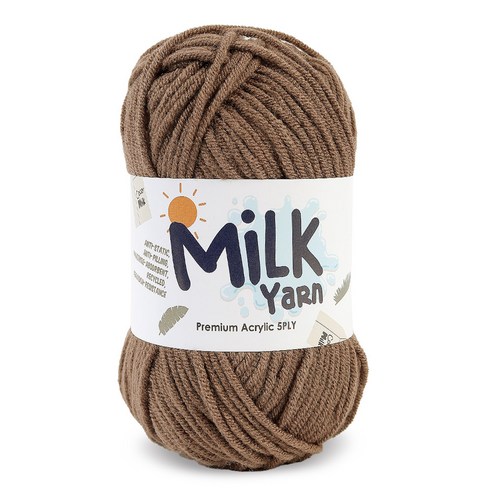 니뜨 밀크얀 뜨개실 50g, 58모카브라운, 1개