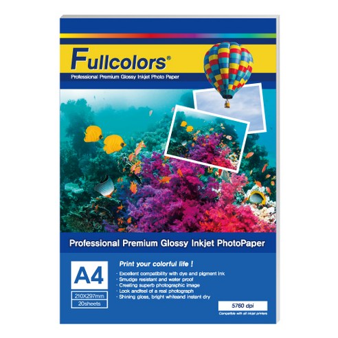 FULLCOLORS 文具用品 A4 相紙 全彩相紙 噴墨相紙 a4相紙 高光相紙 相紙打印 相紙打印機