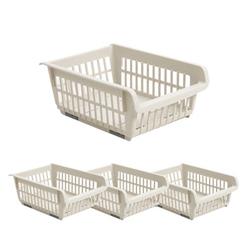 코지 스테커블 바스켓 S, 아이보리, 4개