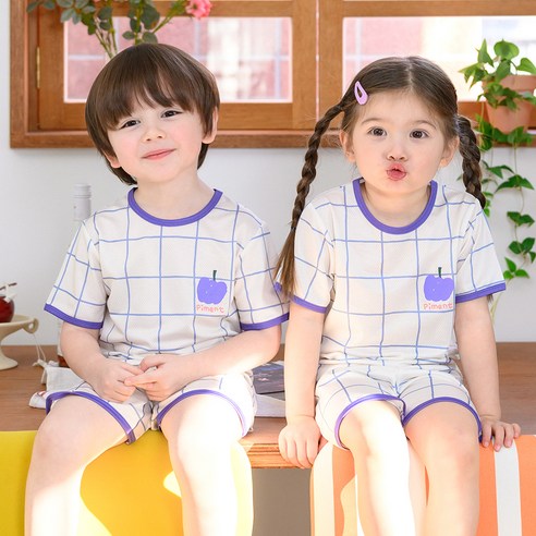 우리 아이 여름을 시원하게 책임질 보누맘 5부 에어매쉬 상하의 세트 유아반팔실내복