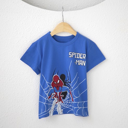마블 아동용 스파이더맨 캐릭터 반팔 면 티셔츠