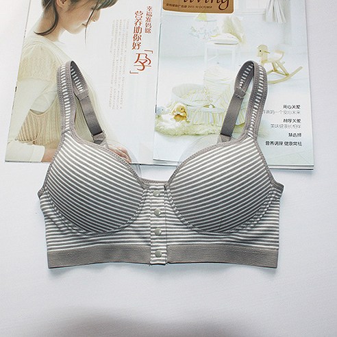 간편한 프론트 버튼 퓨어 코튼 수유 브라