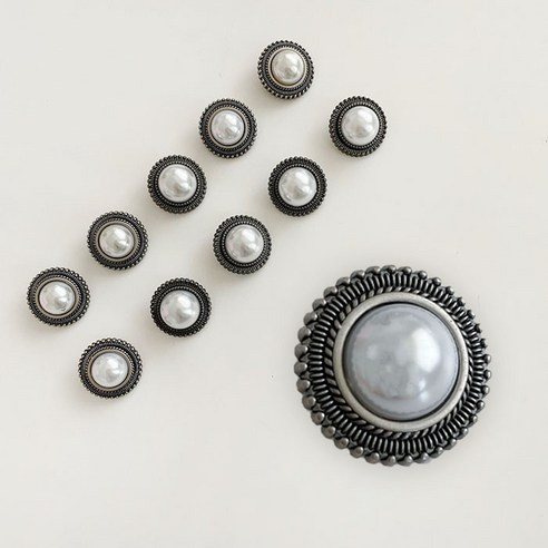 장식 단추 블랙장식1번 25mm, 혼합색상, 10개
