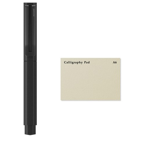 모나미 153 네오 만년필 EF JET BLACK + 두성종이 캘리그라피 패드 A6 30p, 혼합색상, 1세트