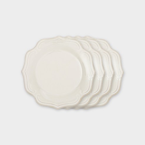 쓰임 스테이블 접시 중, 4개, 단품, 화이트