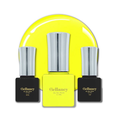 벨랑시 젤네일 3종 세트, 베이스 5ml + 네온 옐로우 5ml + 탑 5ml, 1세트