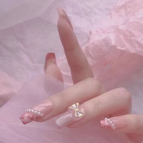 마켓감성 롱앤솔리드 네일아트 팁, 3개, 타입14