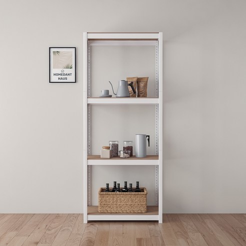 홈던트 하우스 철제 스탠드선반 4단 800 x 400 x 1950 mm, 화이트