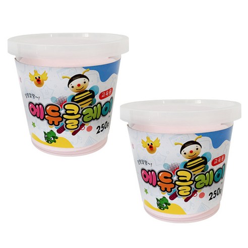 에듀클레이 유아용 클레이 2p, 연한핑크, 250g, 2개
