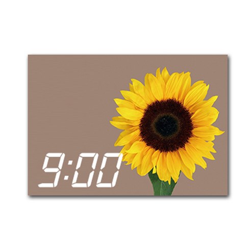 홈마인 LED 시계 캔버스 프린팅 액자 해바라기 A3, 29