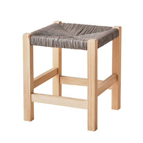세뇨르킴 프리미엄 라탄 사각 스툴 의자 35cm, 그레이