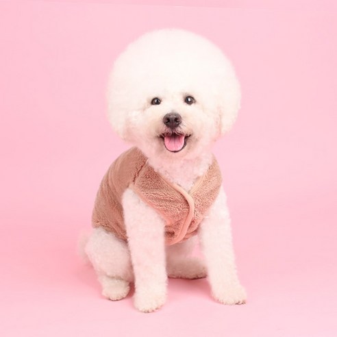 어썸키즈 강아지 폼폼조끼, mocha latte