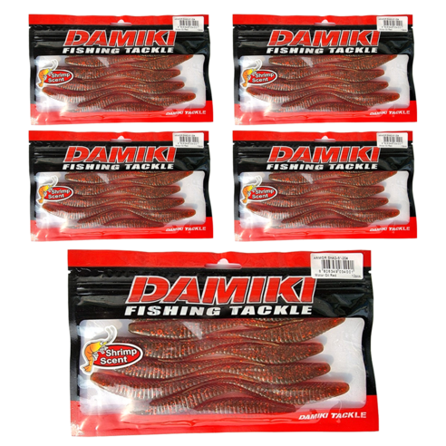 다미끼 아머쉐드 광어 다운샷 웜 배스 우럭 낚시 미끼 60p 127mm, 204 모터오일 레드, 7g, 1개