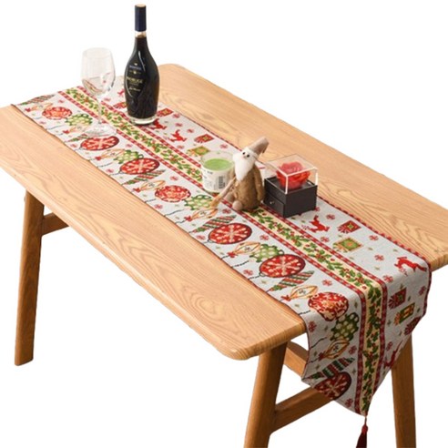 블럭마트 크리스마스 장식 패브릭 테이블 러너, type4, 180 x 33 cm, 1개