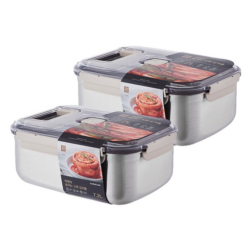 락앤락 NEW 숨쉬는 스텐 김치통, 7.2L, 2개