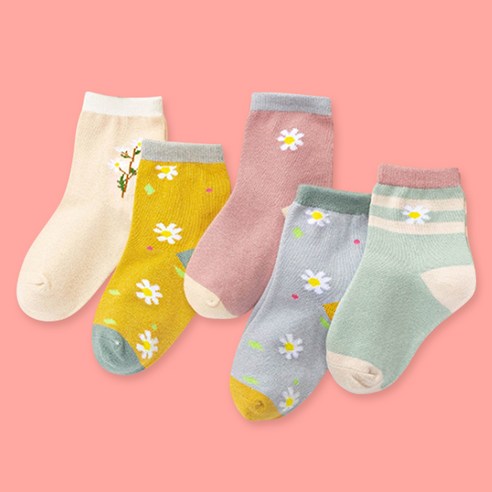 캔디베이비 아동용 플라워 양먈 5켤레