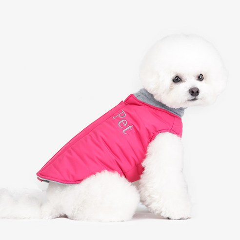 리얼펫 터들패딩 조끼 아우터, HOT PINK
