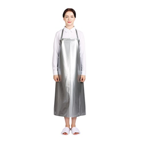 THE앞치마 단면코팅 목끈형 7부 방수 앞치마, 실버, 1개