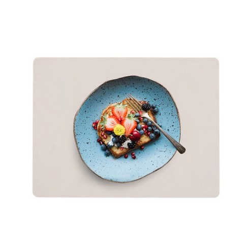 펀하우스 솔리드 식탁 매트 3p, 아이보리, 30 x 40 cm