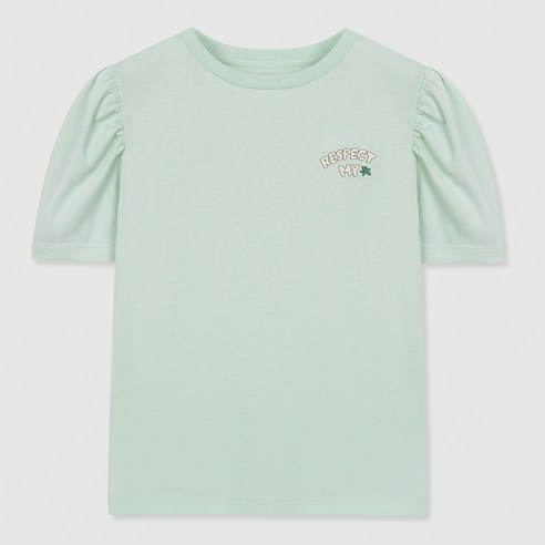 스파오 여아용 퍼프 소매 티셔츠
