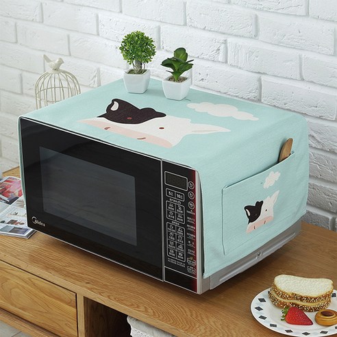 블럭마트 전자레인지 가정용 오븐 커버, 젖소