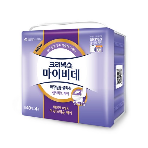 마이비데 센서티브케어 비데티슈 캡형, 4팩, 40매