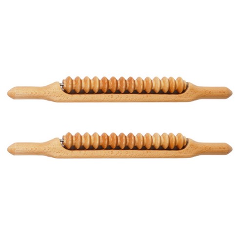 블럭마트 우드 롤링 마사지 스틱 52cm, 2개
