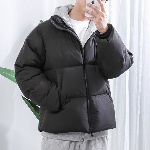 남성용 투웨이지퍼 웰론다운 푸퍼 숏패딩점퍼