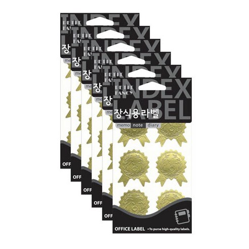 쁘띠팬시 장식용 라벨 금색 상 20-504GL 6p, 6칸, 6개