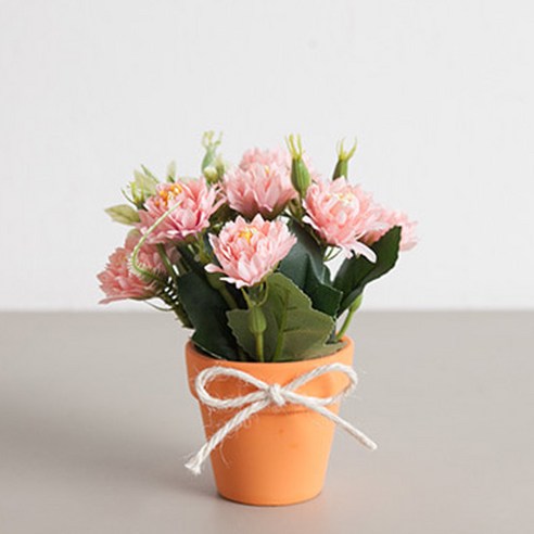 플라워트리 조화 쿠잉 소국 화분 14cm, 핑크, 1개