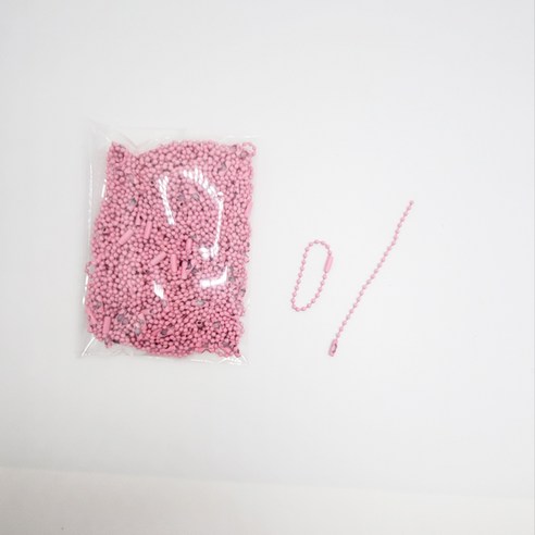 마다꾸미 볼체인 컬러군번줄 줄구슬 12cm, 핑크, 50개