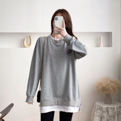 임산부 레이어드 긴팔 수유티셔츠
