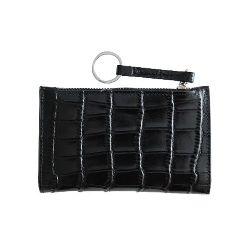 만행샵 심플 폴딩 가죽 패턴 카드지갑 키링