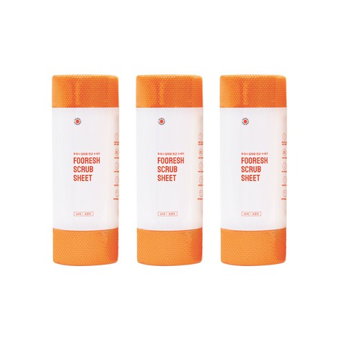푸레시 일회용 수세미 60p, 혼합색상, 3개