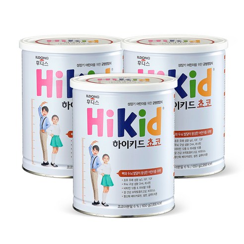 일동후디스 하이키드 쵸코 분말영유아식 650g, 코코아맛, 3캔