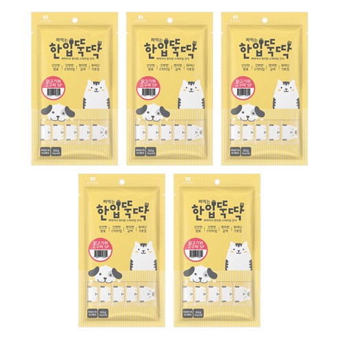 고양이 짜먹는 한입뚝딱 간식 12g x 5p, 닭고기 + 고구마 혼합맛, 60g, 5개
