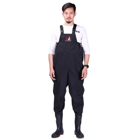 맥스메가다인 갯벌 낚시 가슴장화, 블랙