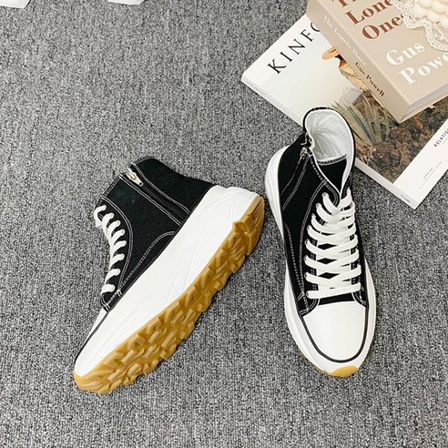 디아 남성용 로망 캔버스 하이탑 키높이 스니커즈 4cm