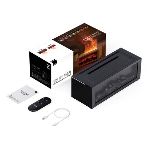 건조한 공기를 날려버리고 겨울 분위기를 더욱 편안하게 만들어주는 젤센 불멍 벽난로 무드등 초음파 가습기