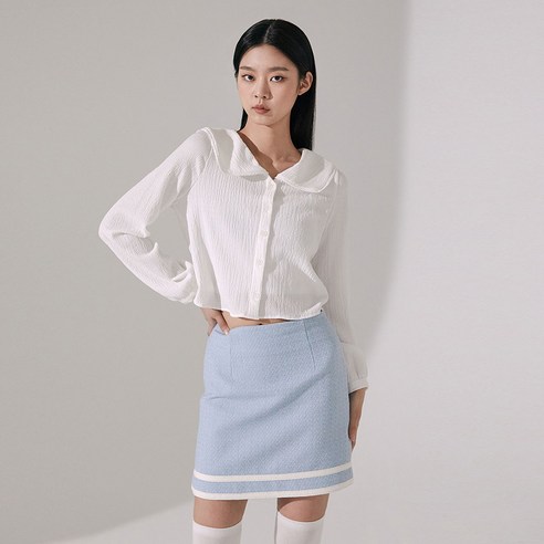 미쏘 빅카라 크롭 블라우스
