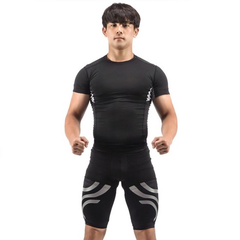 에이더 바디바인 허벅지 햄스트링 2중 테이핑 헬스 울트라씬 스포츠 보호대 양쪽 회색, 1세트