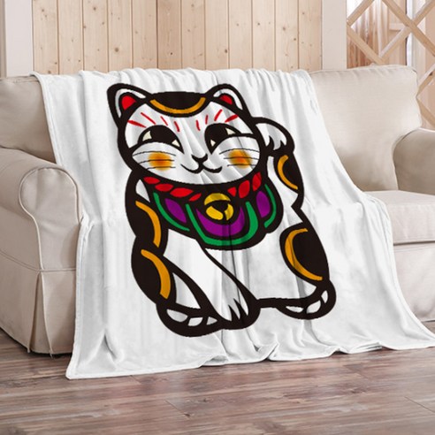 알럽홈 마네키네코 복고양이 대형 담요, Type18