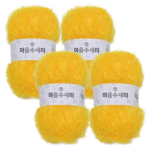 브랜드얀 마음 수세미 뜨개실 4p, 20 옐로우