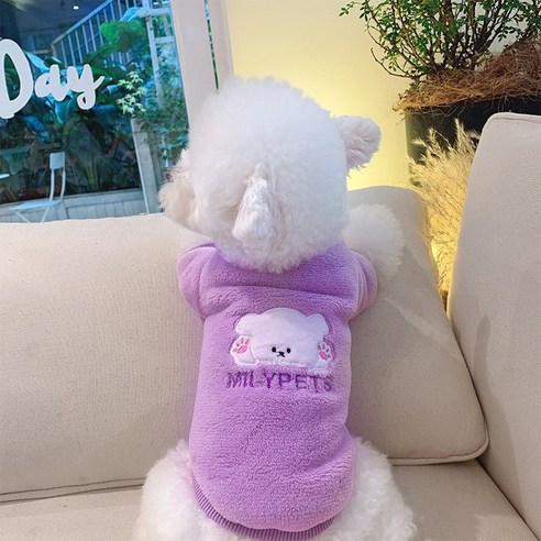 파스텔펫 반려동물 컬러 극세사 젤리 티셔츠, 퍼플